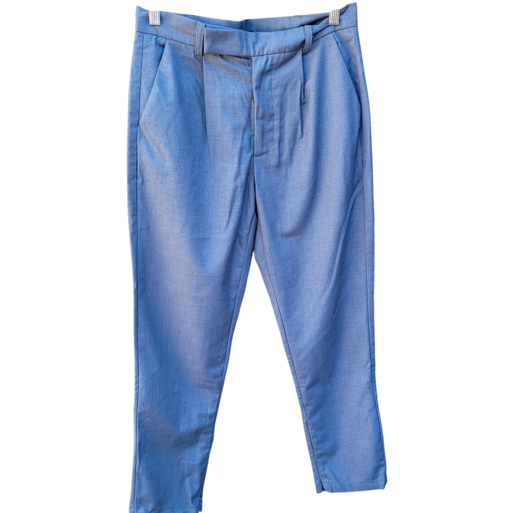 Blue Pantsuit with Tapered Leg and Relaxed Fit